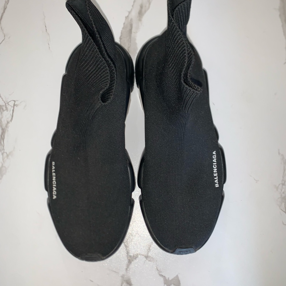 Balenciaga Black Knit High-Top Sneakers